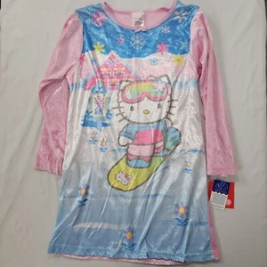 Sanrio Hello Kitty Girl's Nightgown Gown Pink Blue NOS NEW Size LARGE 10 / 12 - Picture 1 of 5