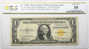 1935 A $1 PCGS 30 Fr. 2306 North Africa WW2 Emergency Issue WWII Silver Cert - Picture 1 of 2