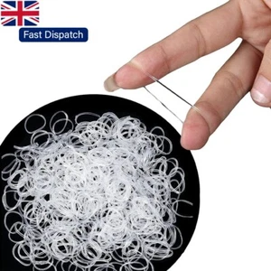 Clear Mini Elastic Hair Bands – Soft Invisible Rubber Ties for Braids & Ponytail - Picture 1 of 5