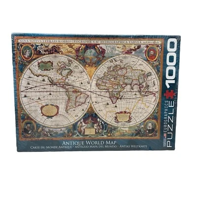 Antique World Map • 1000 Piece Jigsaw Puzzle • EuroGraphics • New/Sealed - Image 1 of 4