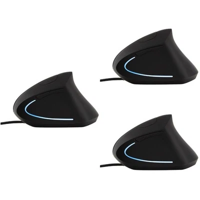  3pcs Ergonomic Optical USB Vertical Mouse Adjustable 800/ 1200/ 2000/ 3200 DPI - Image 1 of 4