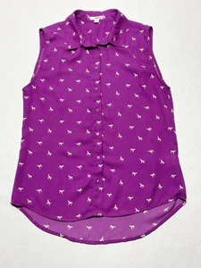 Bongo lila Einhorn Allover Print Kragen Tank Top Shirt Gr. L Y2K schrullig - Bild 1 von 20