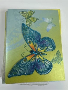 6er Set PAPYRUS Schmetterling Aquarell Umschläge gelb - GROßE Blanko Notizkarte - Bild 1 von 7