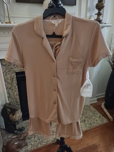 NEU Shabby Chic Pyjama Set Schlafanzug Medium Oberteil & kurze Hose Nachtwäsche Einzelhandel 79 $ - Bild 1 von 7