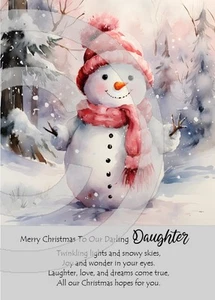 For OUR Dear Daughter At Christmas Time A5 Size Christmas Card and Red Envelope - Picture 1 of 4