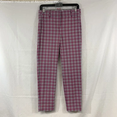 全新带标签 J.Crew 粉色格子女式卡梅伦裤,尺寸 2 — 第 1/3 张图片