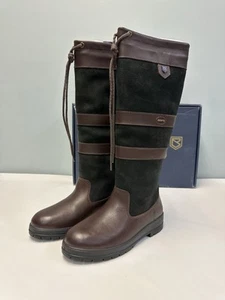 Dubarry Galway Ladies Waterproof Country Boot, Black/Brown 3885-12 - Picture 1 of 24