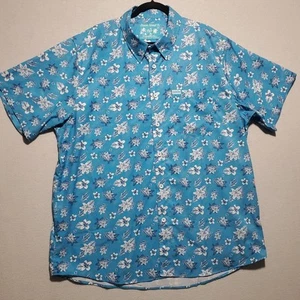 Chemise hawaïenne Dixxon Flannel Co homme 2XL XXL The Pua bleu floral D-Lite camp papa - Photo 1/10