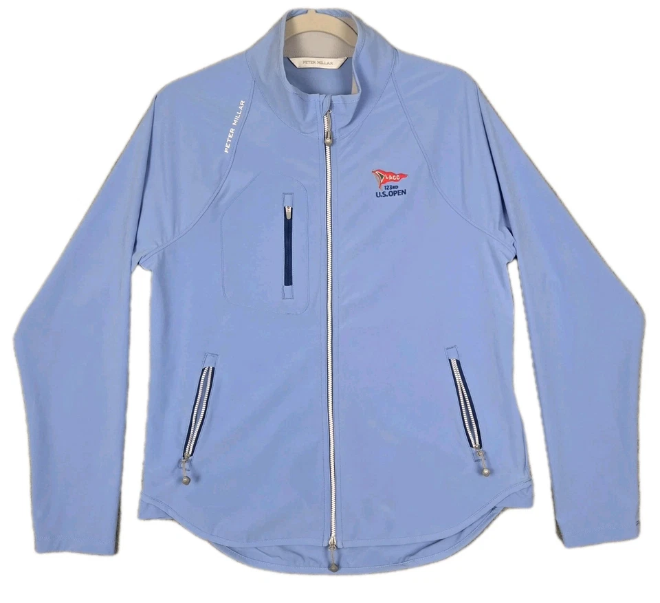 Chaqueta cortavientos de golf Peter Millar para mujer talla grande azul LACC 123rd US Open Foto 1 de 4