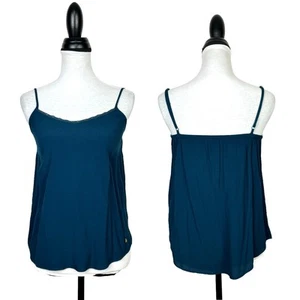 Des Petits Hauts Teal Romelia Relaxed Fit Layering Simple Solid Camisole Tank - Picture 1 of 9