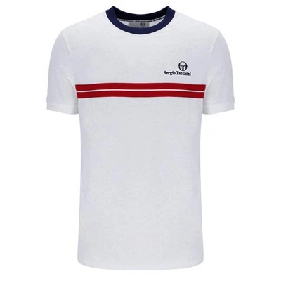 Sergio Tacchini New Supermac T-Shirt White and Maritime Blue - Image 1 of 4