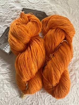 Araucania Itata Yarn 70% Wool 15% Silk 15% Bamboo ~Color 2005 Orange~ LOT OF 2 - Image 1 of 3