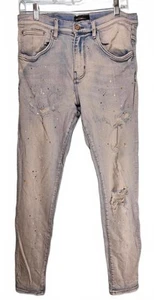 Dead Than Cool Men's Distressed Light Wash Jeans with Paint Splatter Size 32/32 - Picture 1 of 12