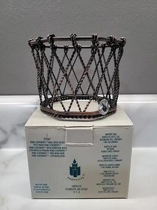 NIB Partylite Small Woven Metal Basket Home Sentiments Candle Holder P7047 - Picture 1 of 3
