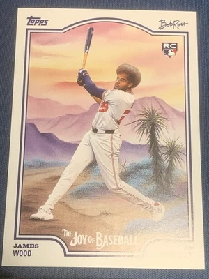 Tarjeta de novato Topps Bob Ross James Wood Happy Error SSP HM-89 RC 2025 Foto 1 de 4