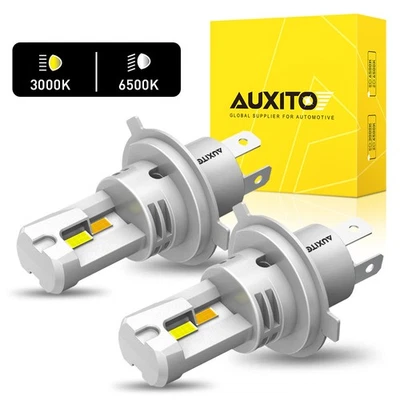 2x H4 9003 HB2 Bright CSP LED Headlight Kit High Low Beam Bulb Amber/White 6500K - Image 1 of 4