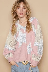 Top de mujer POL Star Patch de encaje manga larga con capucha - Imagen 1 de 5