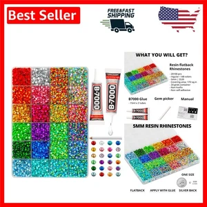 Funkelnde 10000 Teile bunte Strasssteine mit kraftvollem B7000 Kleber zum Basteln - Bild 1 von 8