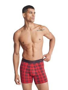 Calvin Klein Men's Red Plaid Modern Cotton Holiday Slim Boxer Brief Size Large - Picture 1 of 7