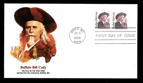 1988 Buffalo Bill Cody Issue First Day Of Issue Unaddressed Scott 2177 Cover