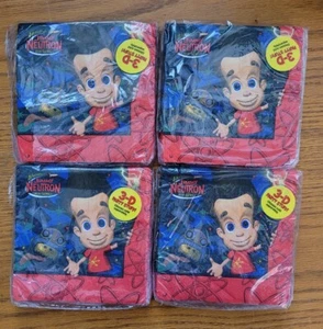 Lot of 4 Packs of Jimmy Neutron Boy Genius Themed Birthday Napkins - Picture 1 of 4