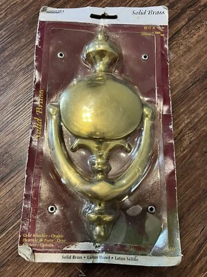 "Llama de puerta grande Brainerd vintage de latón macizo 8 1/2 x 4 1/4"" nuevo stock antiguo" Foto 1 de 4