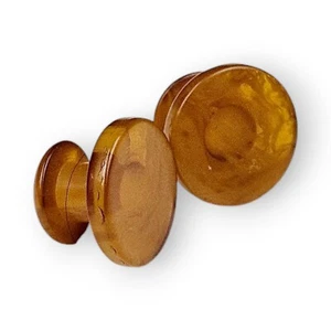 Juego de 2 tachuelas de botón con cuello de baquelita raíz jaspeada cerveza marrón redondo vintage 1/2" - Imagen 1 de 12