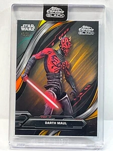 2024 TOPPS CHROME BLACK STAR WARS #SP-9 DARTH MAUL #/50 GOLD THE CLONE WARS - Foto 1 di 2