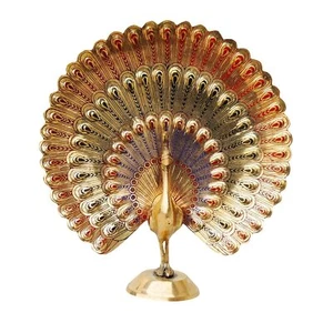 Handcrafted Brass Peacock Showpiece Dancing Figurine Home Decor Statue pack of 3 - Picture 1 of 2