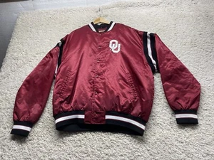 58 Sports University Of Oklahoma Sooners Satin Snap Quilted Jacket Men’s Size XL - Picture 1 of 8