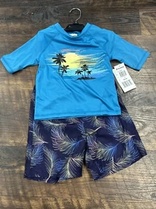 Swimfix Boy's 2 Piece Swim Trunks & Shirt Size 6 UPF 50+ Board Short New Beach - Picture 1 of 5