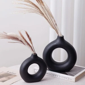 Round Ceramic Vase Set - Minimalist Modern Style for Versatile Home Decor, Pa... - Picture 1 of 7