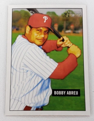 2005 Bowman Heritage Baseball Bobby Abreu #52 Philadephia Phillies MLB Astros - Image 1 of 2