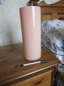 Vintage glass opaque cylinder pink  vase - Picture 1 of 4