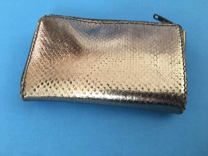 I. Magnin Coin Purse Card Wallet Gold Color Snakeskin, 4" x 2.5" - Picture 1 of 15