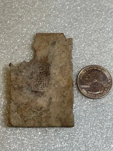 Chinesische Opiumbox ausgegraben 1800er gestempelt Blechdose Deckel Goldrausch Eisenbahnlager #1-O - Bild 1 von 4