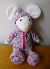 Jellycat Onese Mouse White Soft Plush Toy Pink Blue Outfit 10"