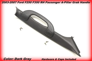 03-07 Ford F250 F350 RH Right Passenger A-Pillar Trim Grab Handle Dk. Grey Gray - Picture 1 of 7