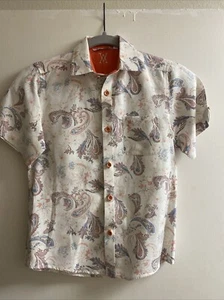 Boys paisley button down Short Sleeve shirt Size 10 - Picture 1 of 3