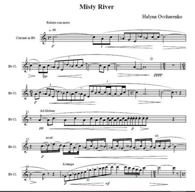 Clarinet Solo 2 pieces from a Ukrainian composer Halyna Ovcharenko  PDF - Image 1 of 2