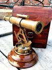 Vintage Solid Brass Survey Theodolite Alidade Telescope Compass Joined Marine