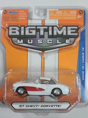 Jada BigTime Muscle Blown 1957 Chevy Corvette White with Red Trim - Image 1 of 4