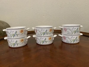 Juego de 6 cuencos de sopa crema floral Villeroy & Boch Albertina 4,25 x 2" doble mango - Imagen 1 de 15