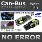 2 Pair T10 Samsung 8 Led Chips Canbus White Fit Front Parking Light Lamps J939