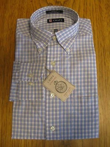 Chaps by Ralph Lauren Blue White Cotton Mens Dress Shirt 15-15 1/2 - 32/33 $45 - Picture 1 of 4