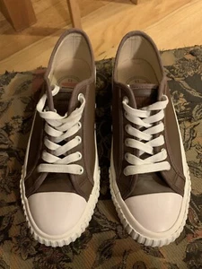 BATA BULLETS LOW CUT Hombre UK 6, US 7, EU 39 Marrón/Blanco Cuero Tenis - Imagen 1 de 8