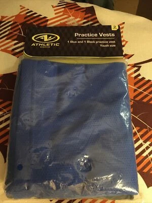 2-Pack Athletic Works Youth Size Practice Vests Black & Blue Practice Jerseys - Image 1 of 3