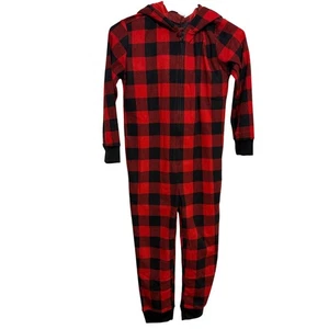 Neu mit Etikett rot schwarz Buffalo kariert Kapuze Fleece Body Pyjama Jugend Unisex Loungewea - Bild 1 von 5