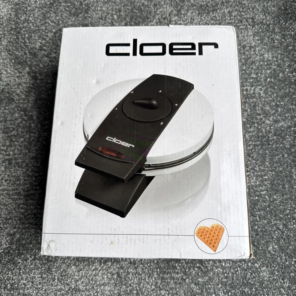 Cloer 1621 gofrera para gofres de corazón clásicos gofre tamaño 15,5 cm ¡ENCHUFE UE! Foto 1 de 1