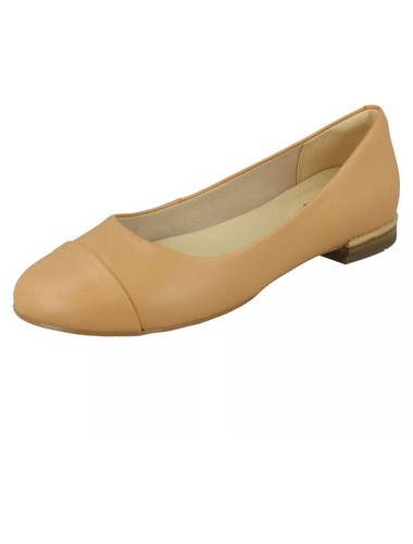 Ballerine donna Clarks tacco basso piatto scarpe festival oro marrone 6 D 39 5